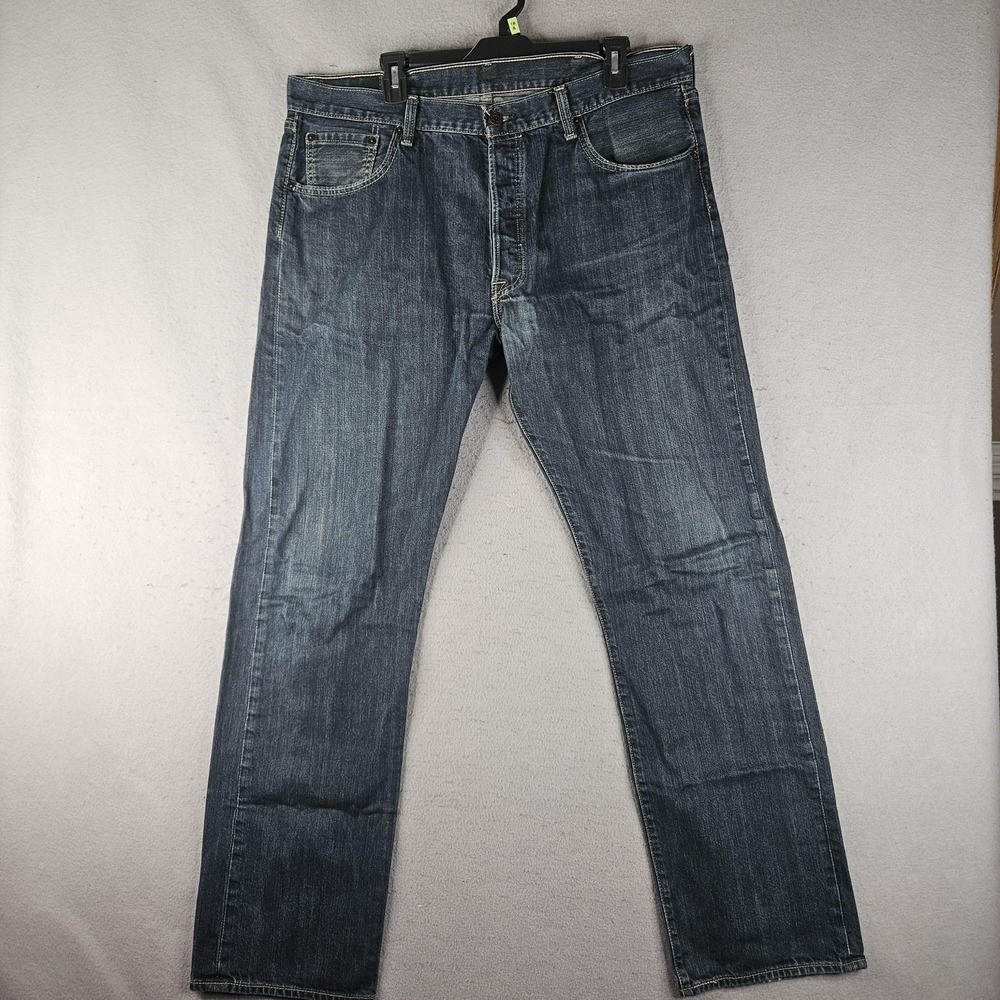 Levis 501 Jeans Mens 38x32 Straight Leg Button Fly Denim Blue Tag 38x34